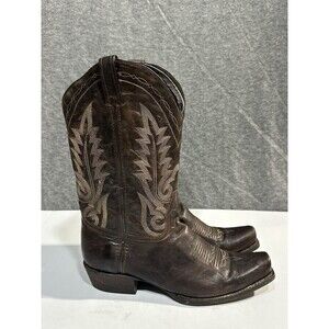 Caborca Boots Square Toed Western Cowboy Boots Brown Leather Pull On Men’s 12